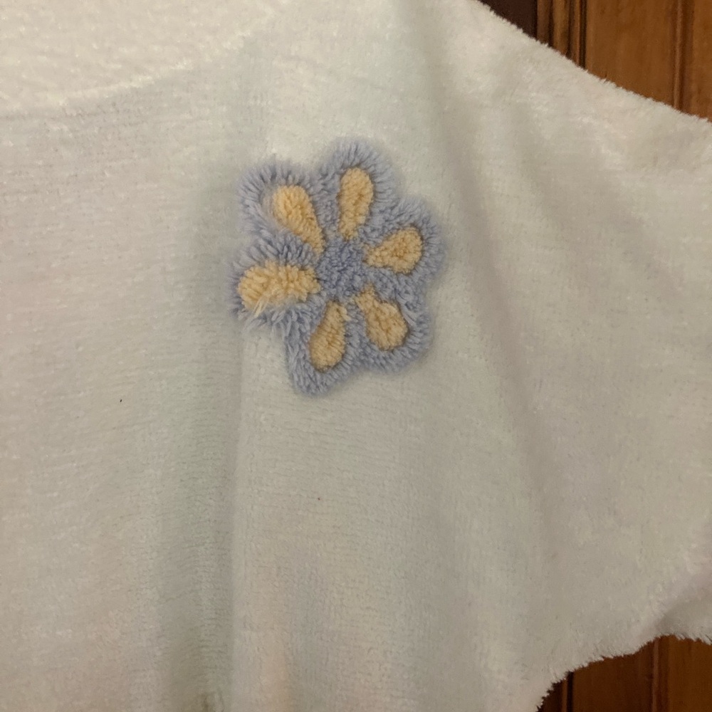 Mark Travers L Chenille Robe 100 Cotton Supertex Australia Cr w/pale flowers - Picture 5 of 8